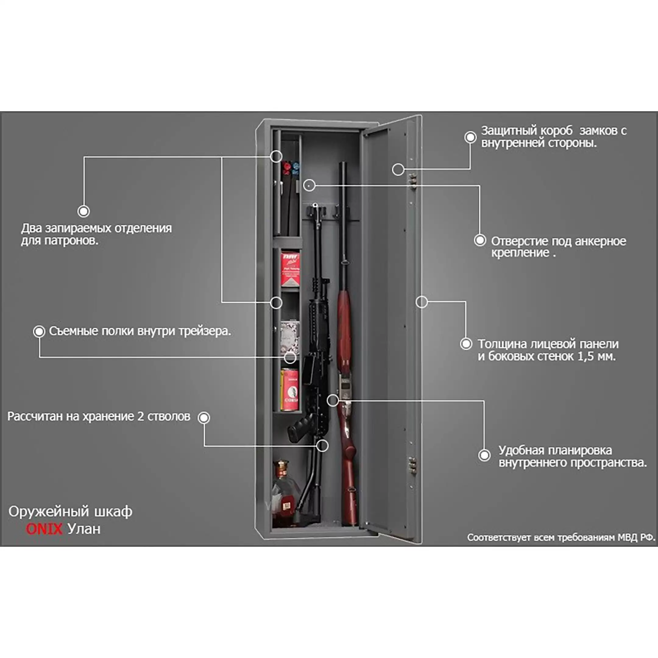 шкаф оружейный onix улан